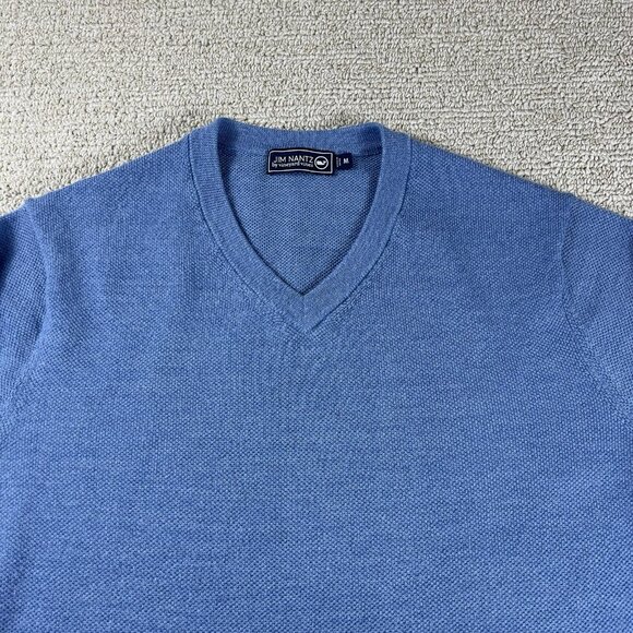 Jim Nantz Vineyard Vines Merino Wool V-Neck Sweater Blue Men’s Size Medium - Picture 2 of 8